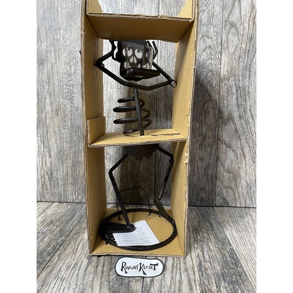 PARTYLITE BONES METAL Skeleton Halloween Tealight CANDLE HOLDER RETIRED NIB15.5" - Picture 12 of 12